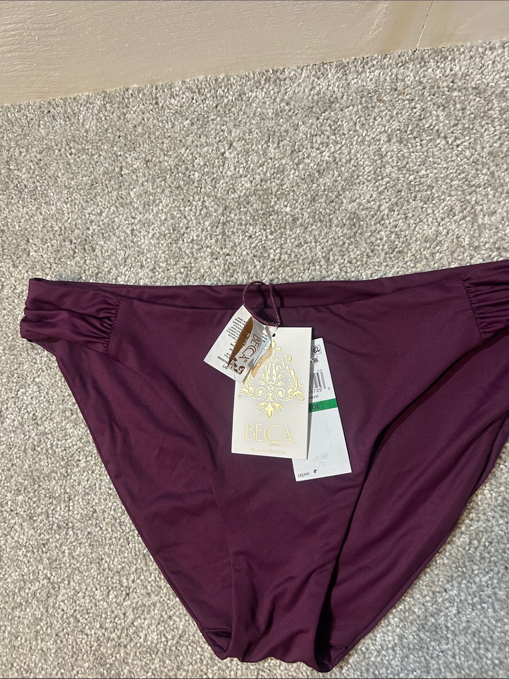 BECCA by Rebecca Virtue Plum Hipster Cut Bikini Bottom - Picture 2 of 6